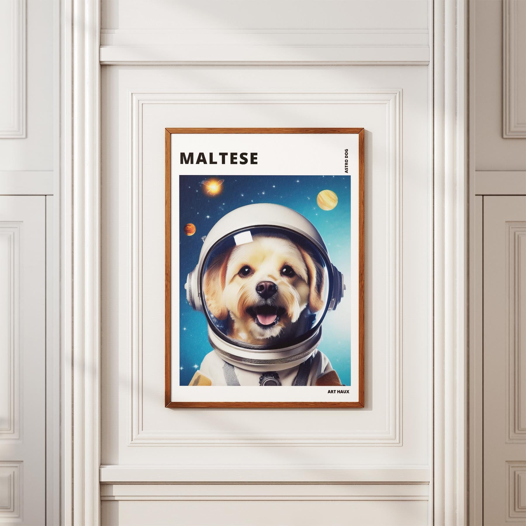 Maltese Astronaut Dog Series with Text Astro Dog image 3