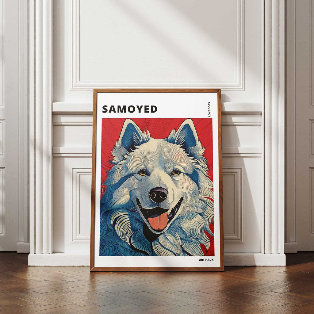 Samoyed Hokusai Japanese Inspired Dog Series with Text image 4