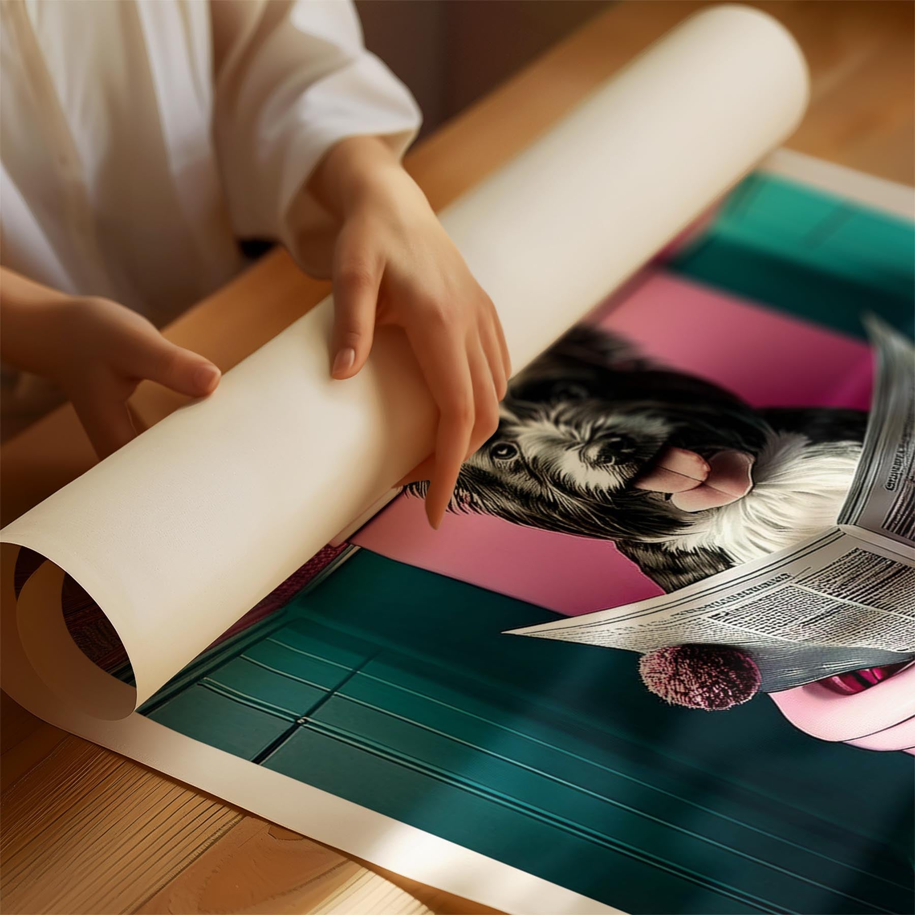 Australian Silky Terrier Toilet Dogs PInk and Turquise image 1