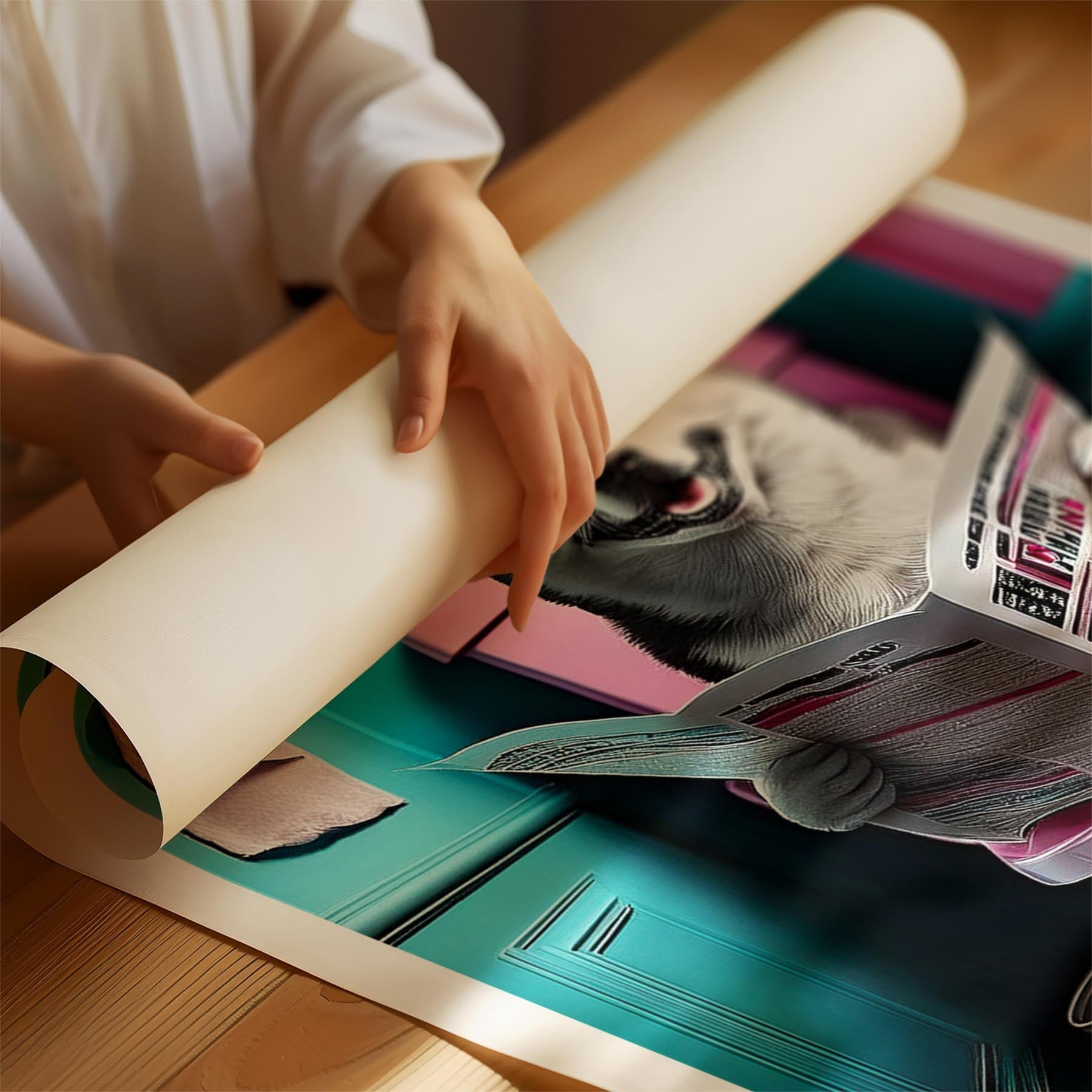 Akita Inu Toilet Dogs PInk and Turquise image 1