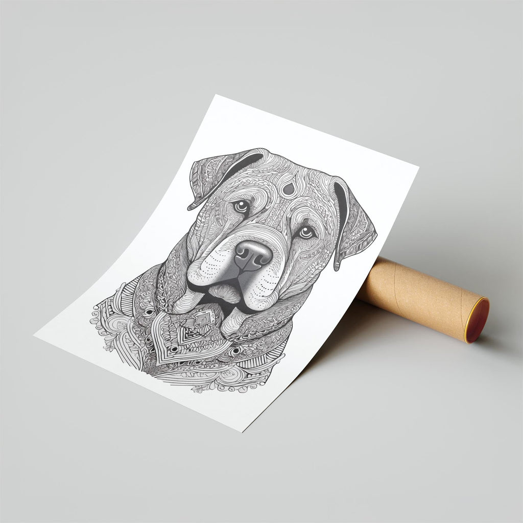 Shar Pei Mandala Black and White Dog Series image 6