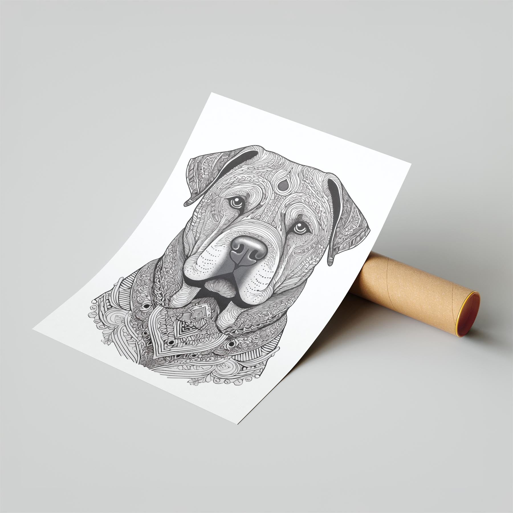 Shar Pei Mandala Black and White Dog Series image 6