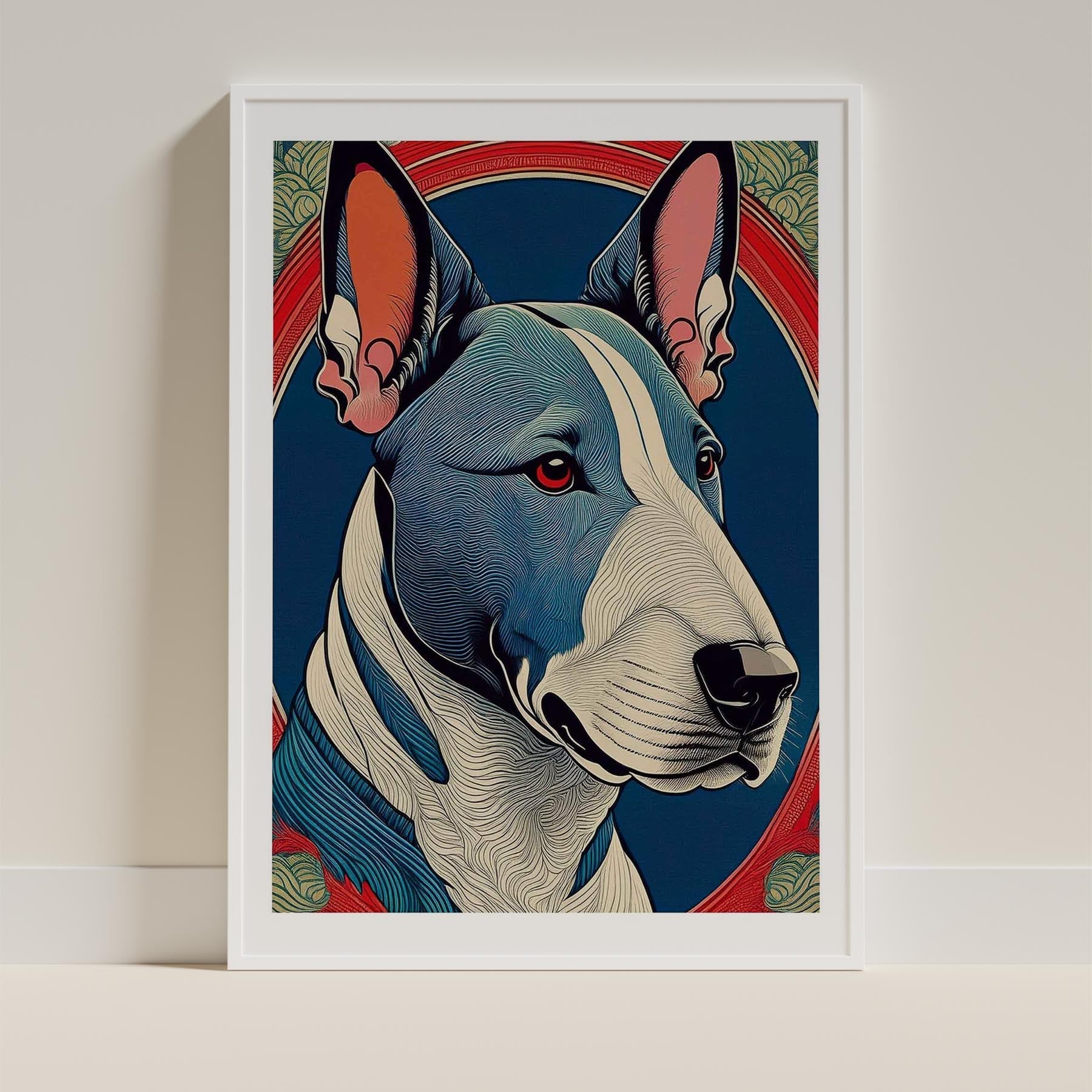 Bull Terrier Hokusai Japanese Inspired Dog Series 3 image 9