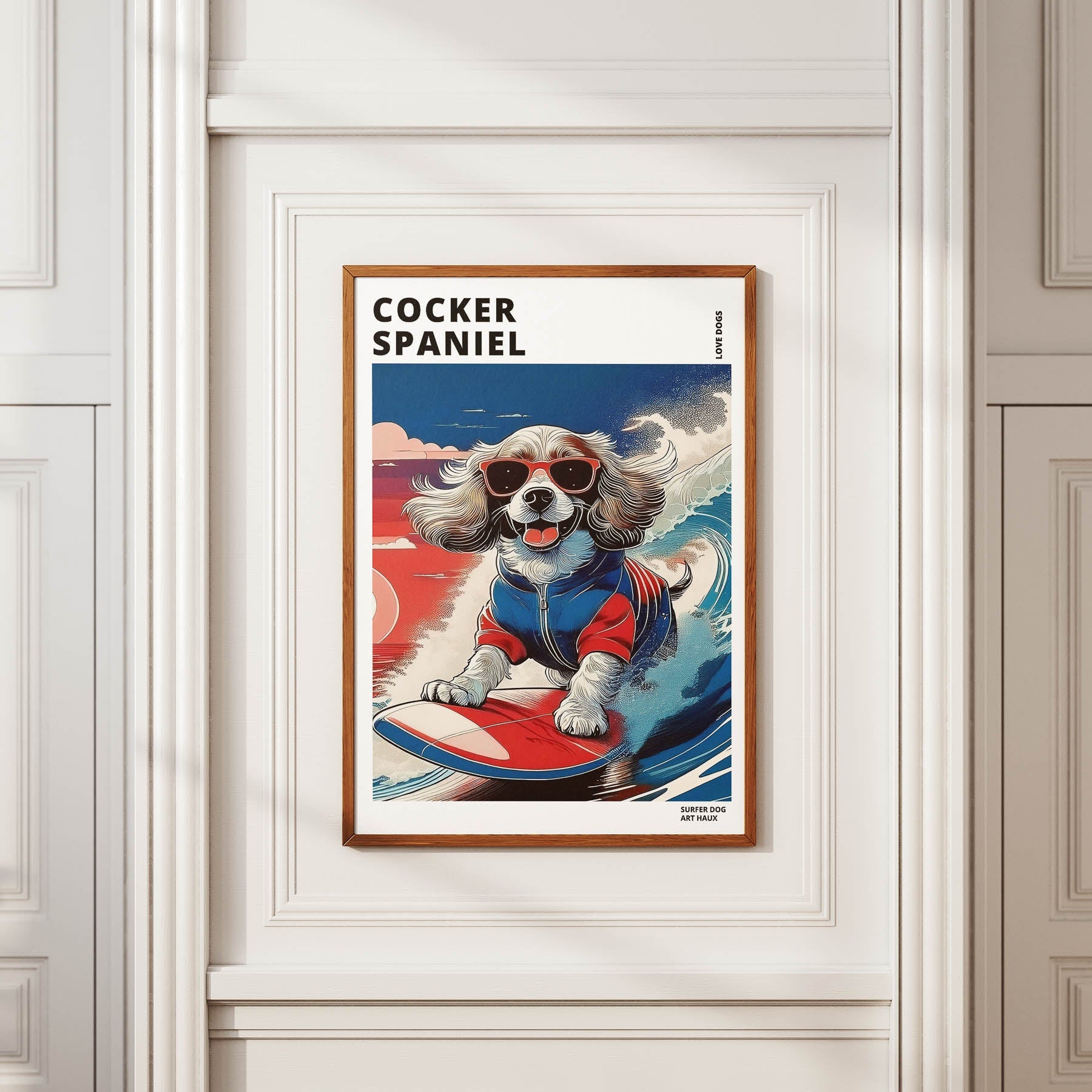 Cocker Spaniel Hokosai Surfer Dogs 1 image 2