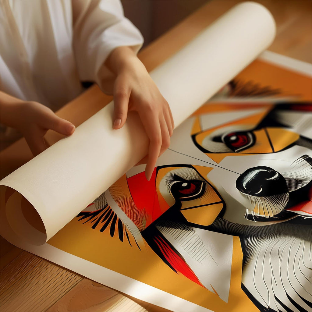 German Spitz Geometric Orange Series image 1