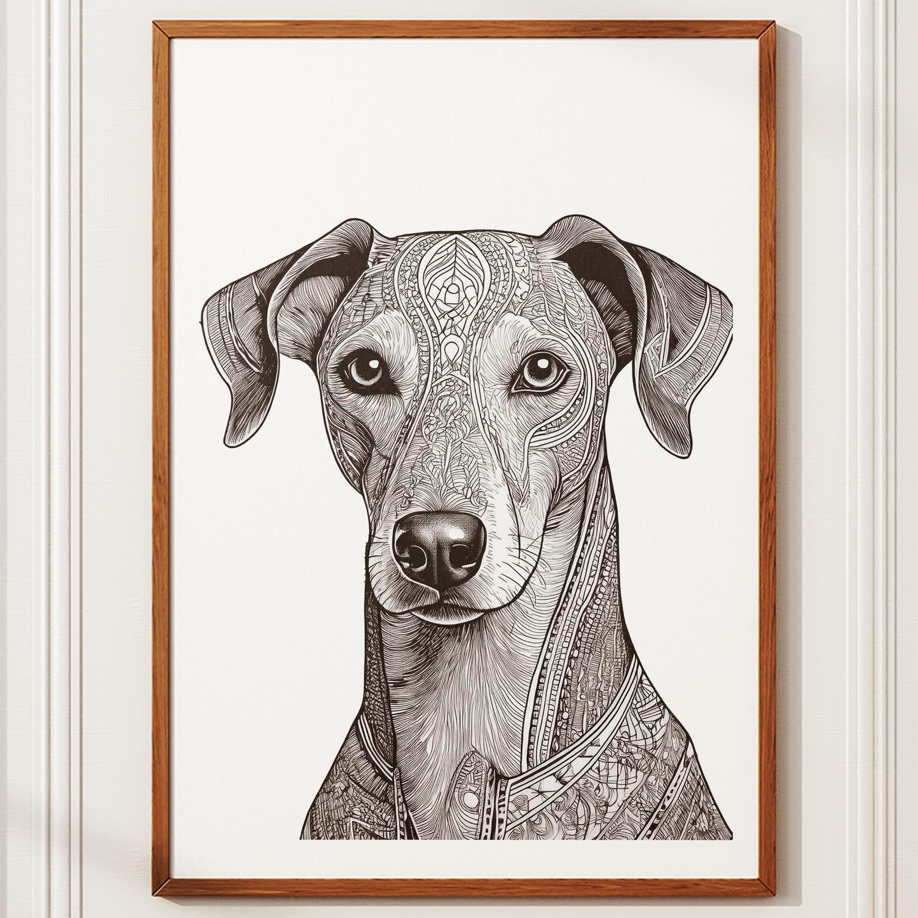 Greyhound Mandala Black and White Dog Series image 10