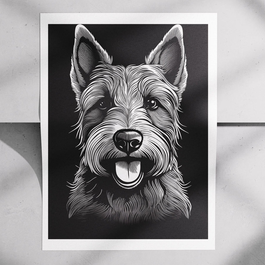 Scottish Terrier Line Dog Series in Black and White image 7