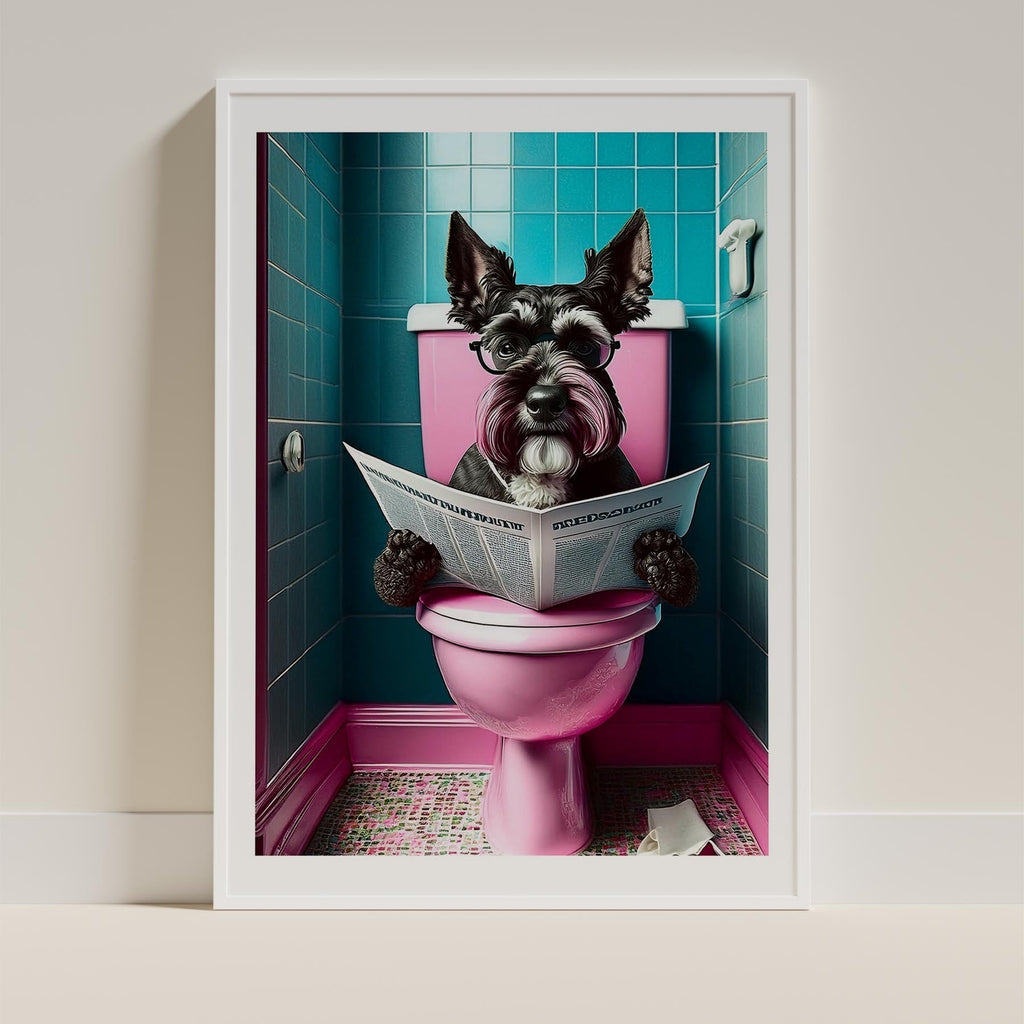 Schnauzer Toilet Dogs PInk and Turquise image 9