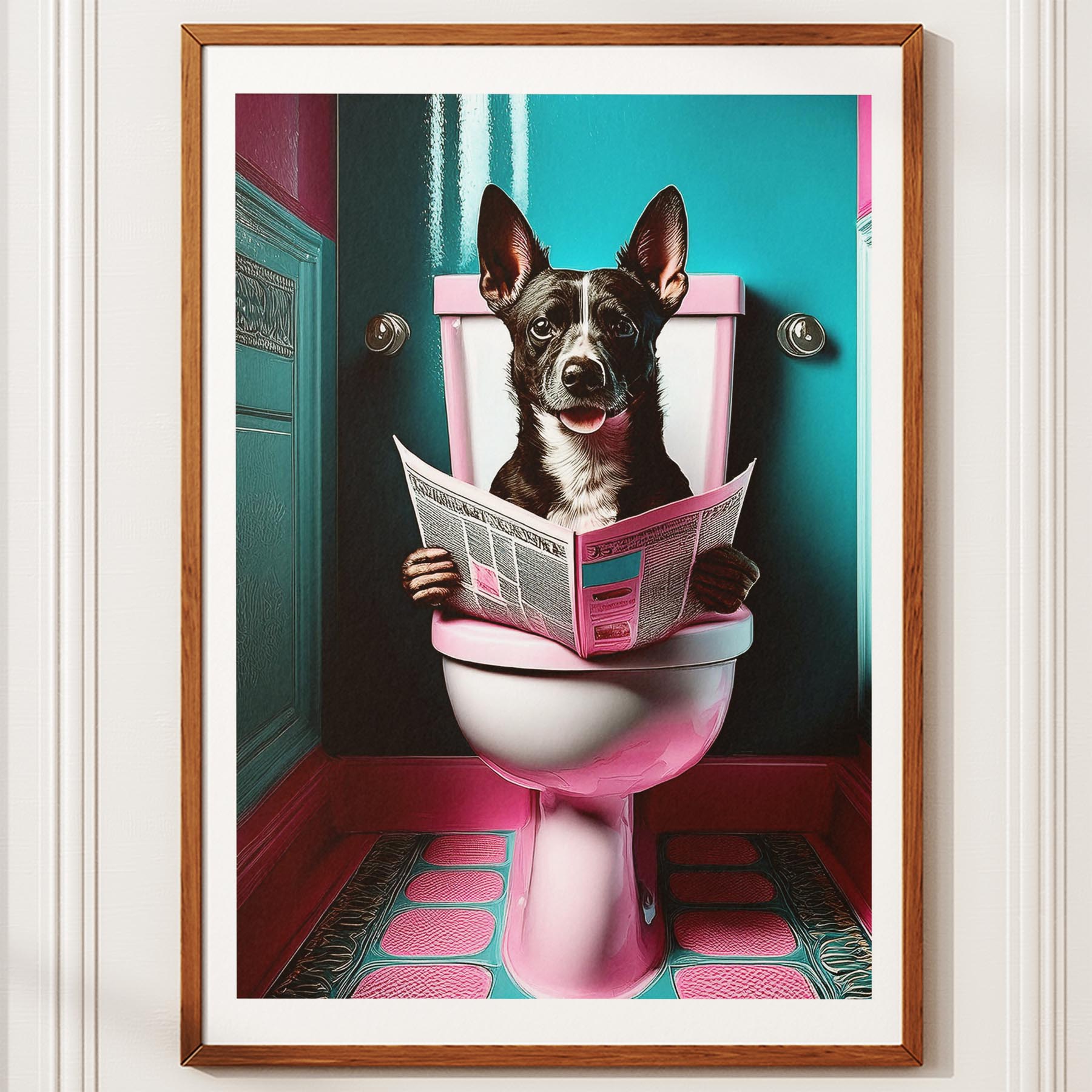 Australian Terrier Toilet Dogs PInk and Turquise image 10