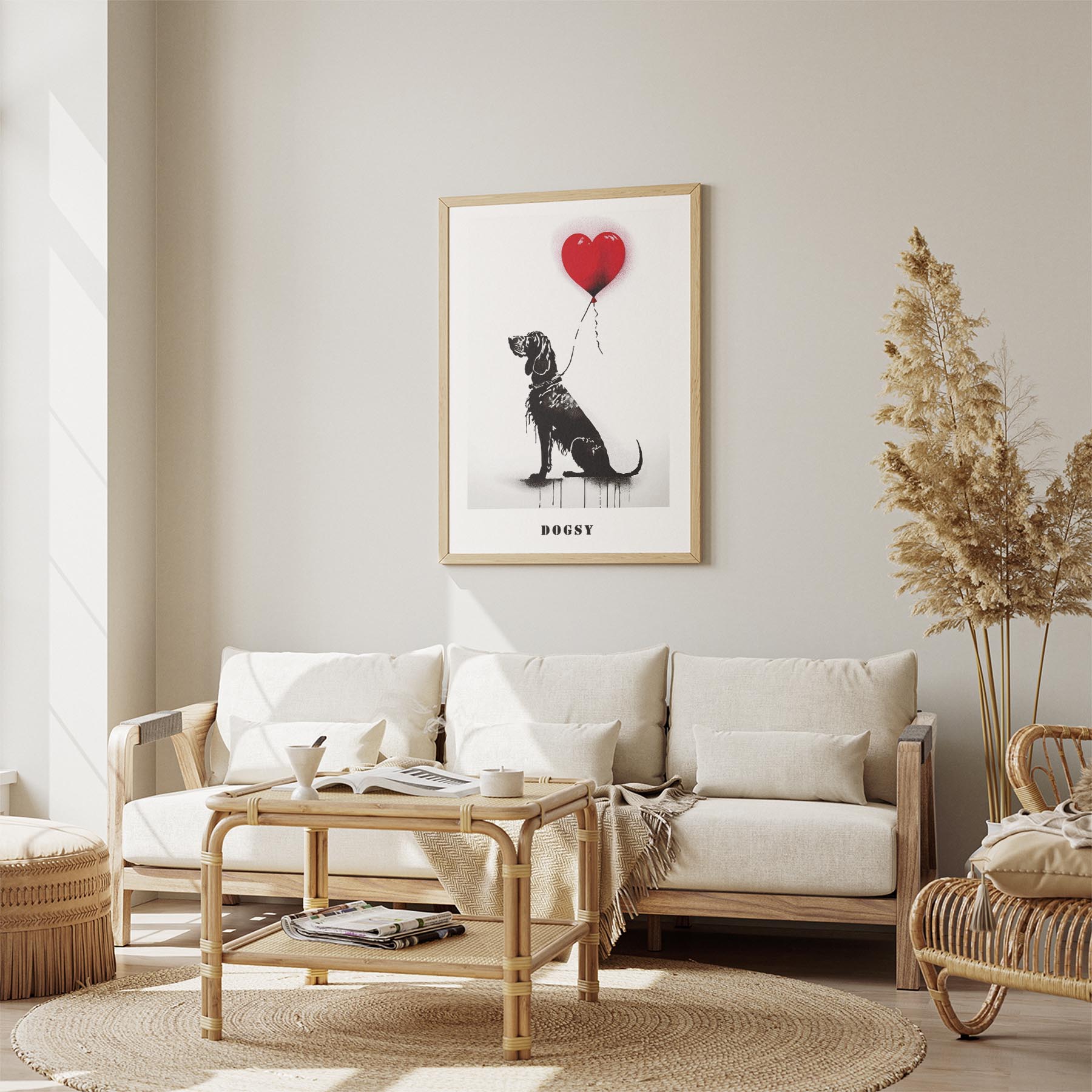 Bloodhound DOGSY Series inspired by the Art of Banksy with text Dogsy image 2