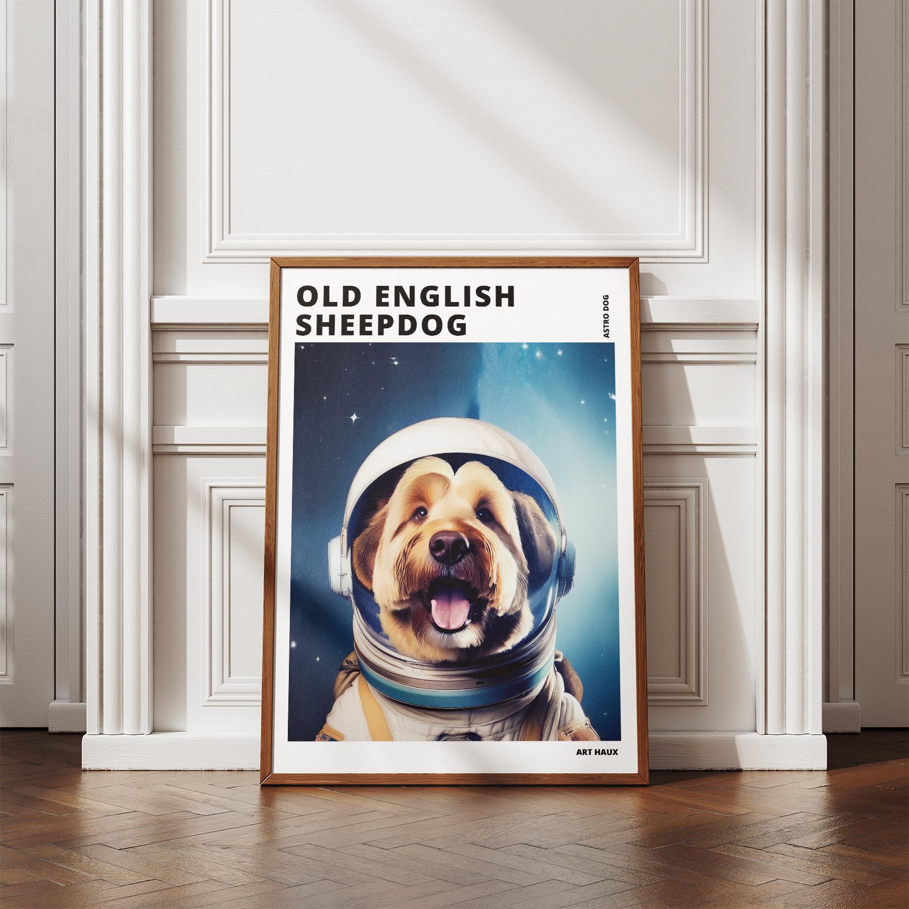 Old English Sheepdog Astronaut Dog Series with Text Astro Dog image 4