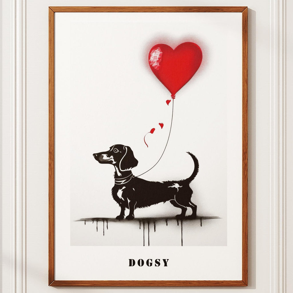 Dachshund DOGSY Series inspired by the Art of Banksy with text Dogsy image 10