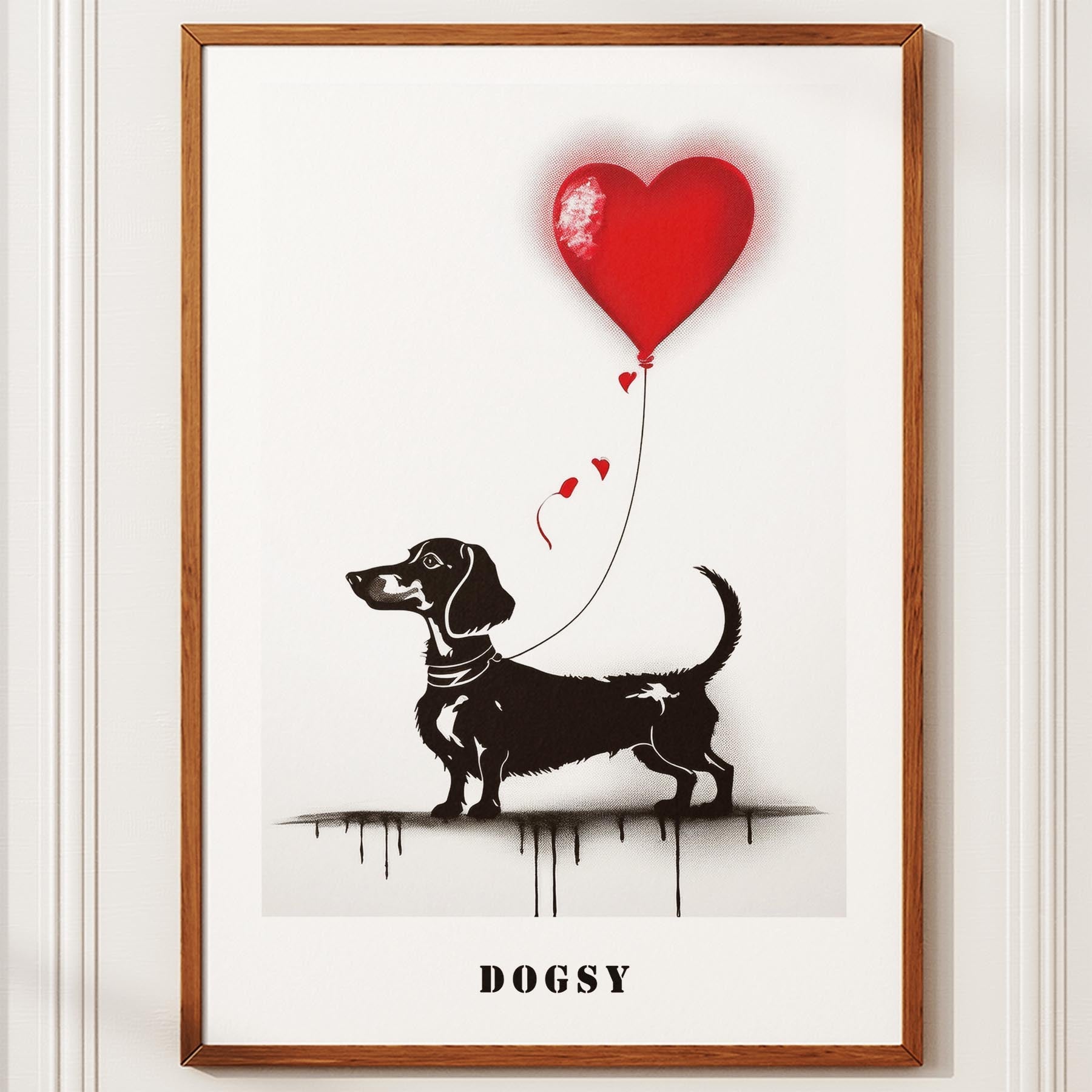 Dachshund DOGSY Series inspired by the Art of Banksy with text Dogsy image 10