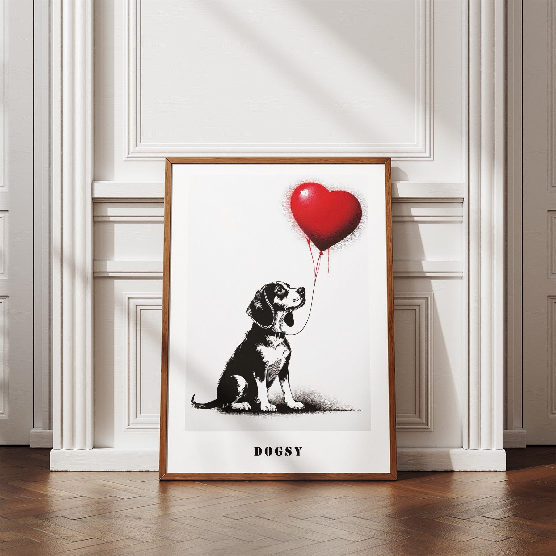 Beagle DOGSY Series inspired by the Art of Banksy with text Dogsy image 4