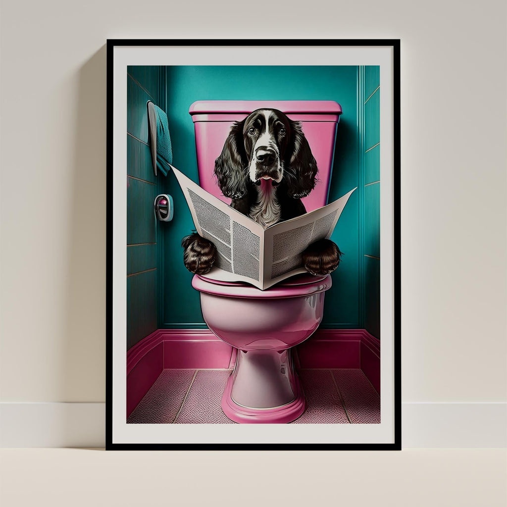 Gordon Setter Toilet Dogs PInk and Turquise image 0