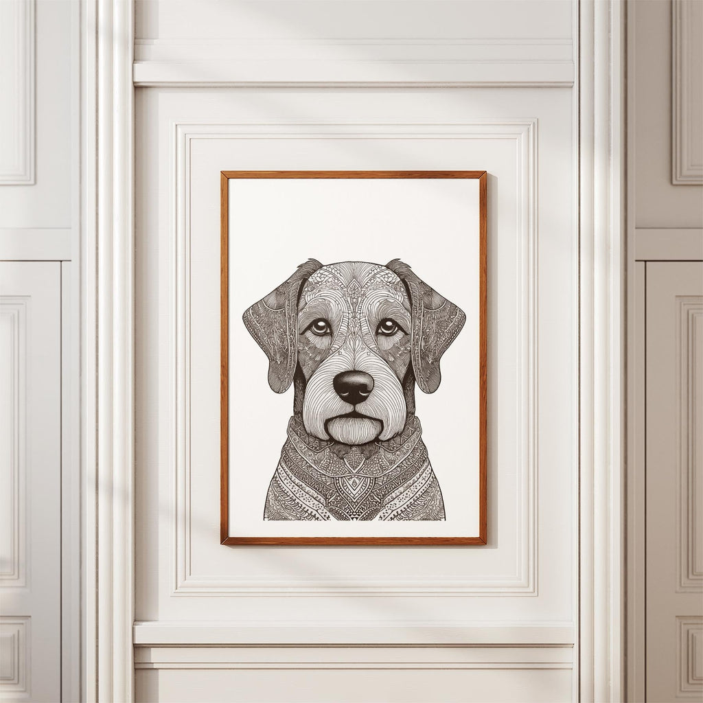 Australian Silky Terrier Mandala Black and White Dog Series image 3