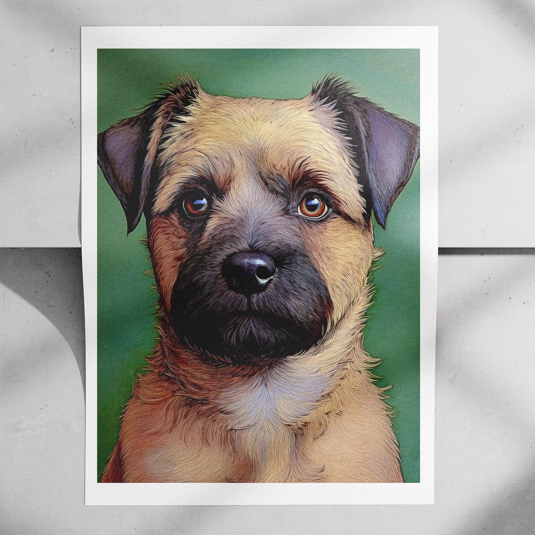Border Terrier Green Painted Series image 7
