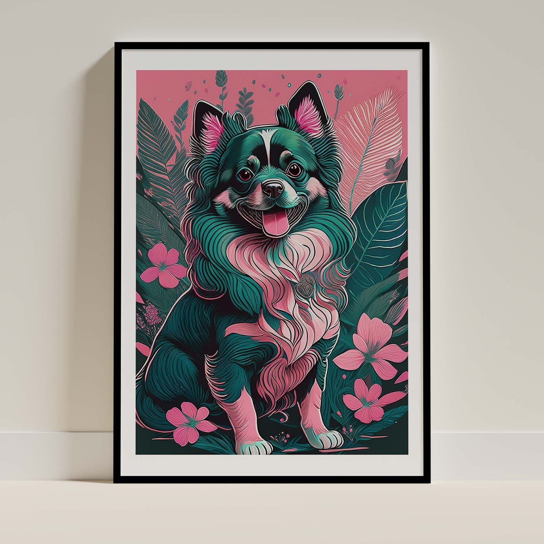 German Spitz Flowery Dog image 0