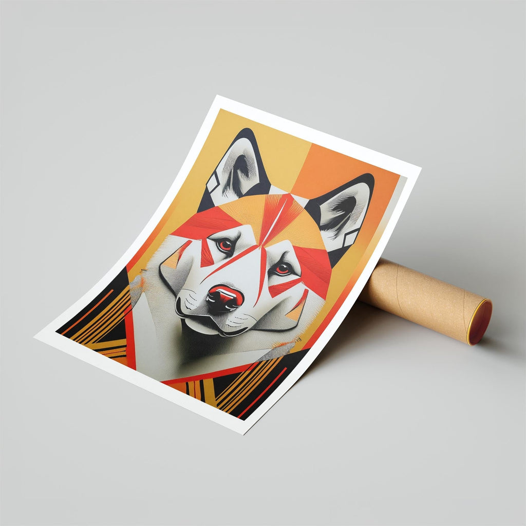 Akita Inu Geometric Orange Series image 6
