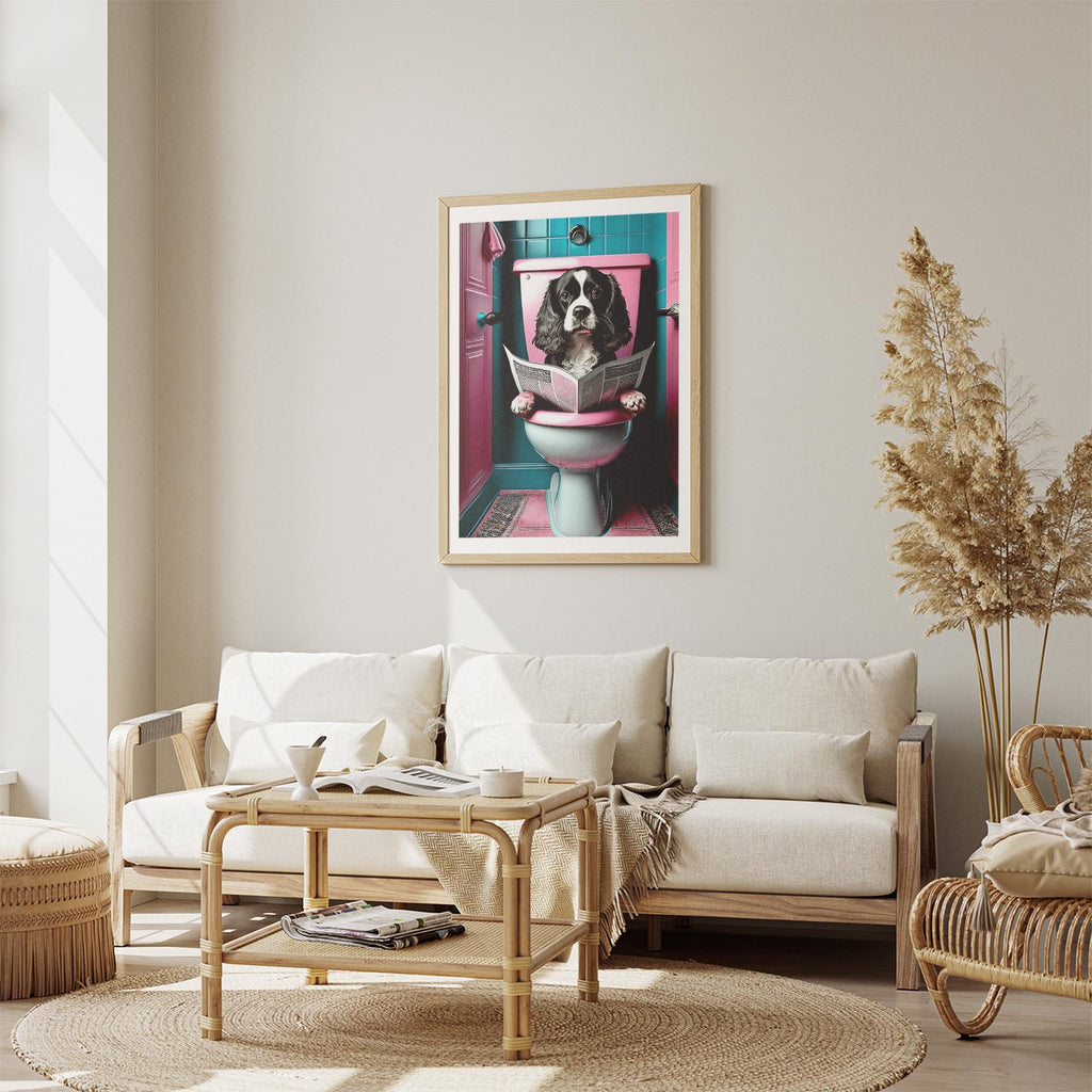 Cavalier Spaniel Toilet Dogs PInk and Turquise image 2