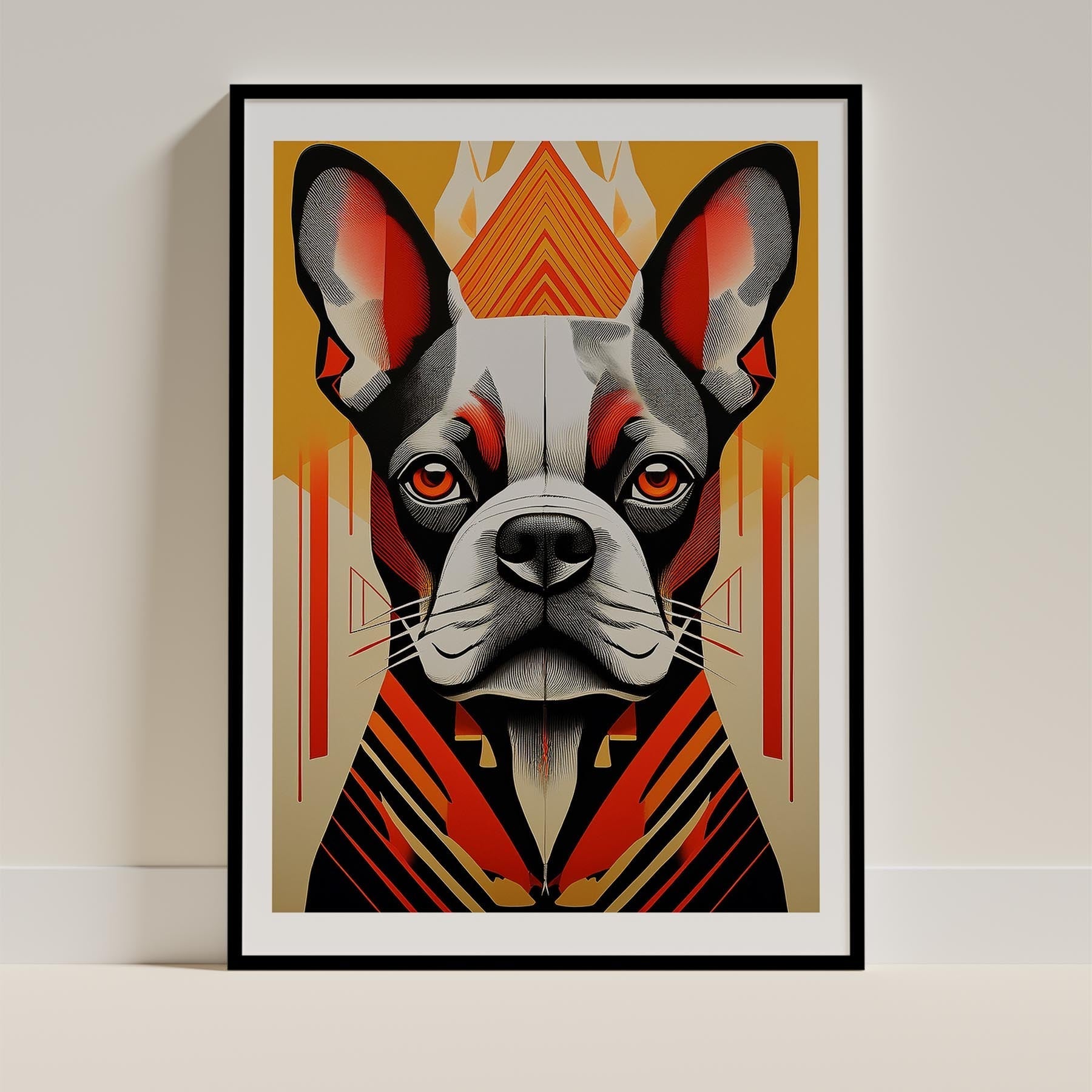 French Bulldog Geometric Orange Series image 0