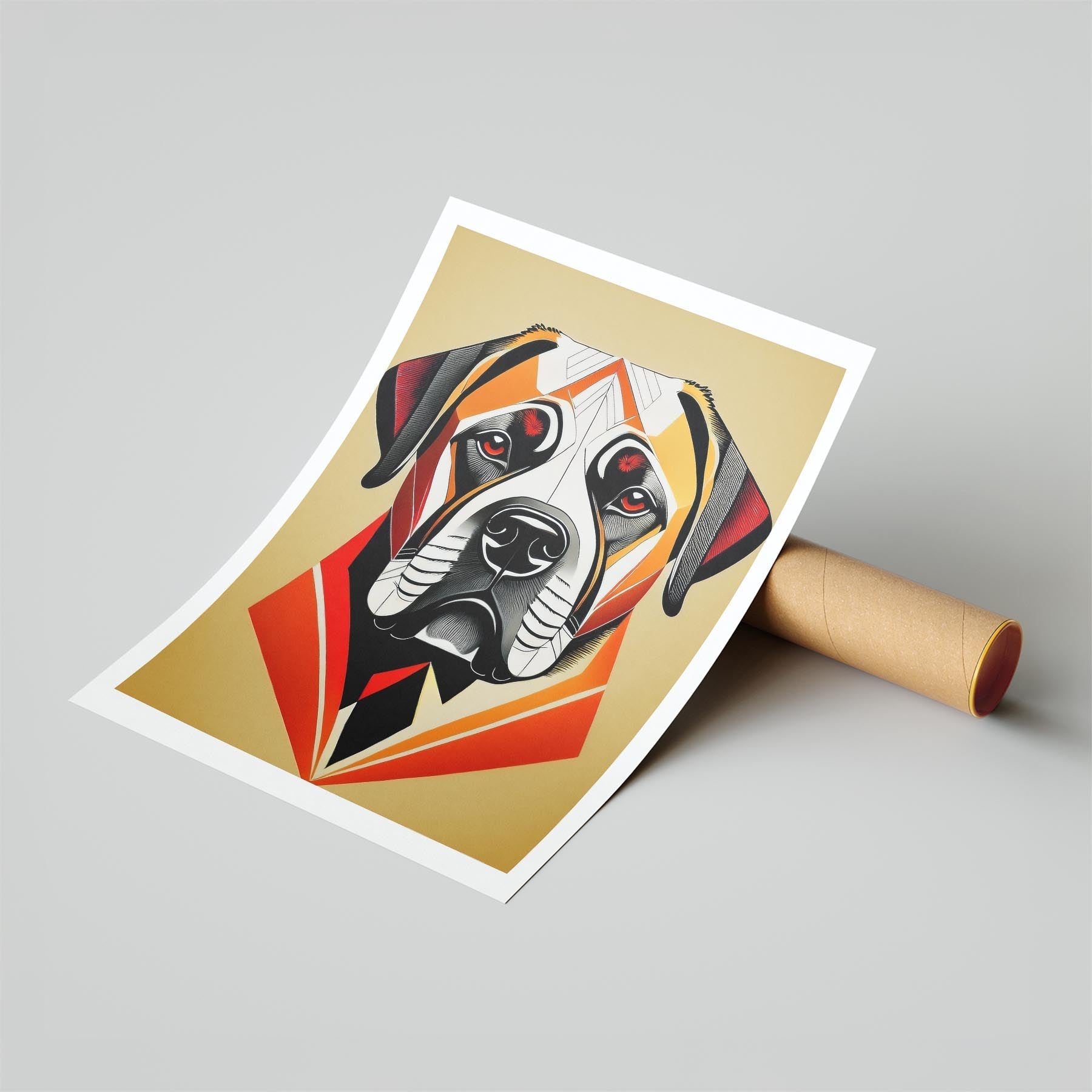 Bullmastiff Geometric Orange Series image 6