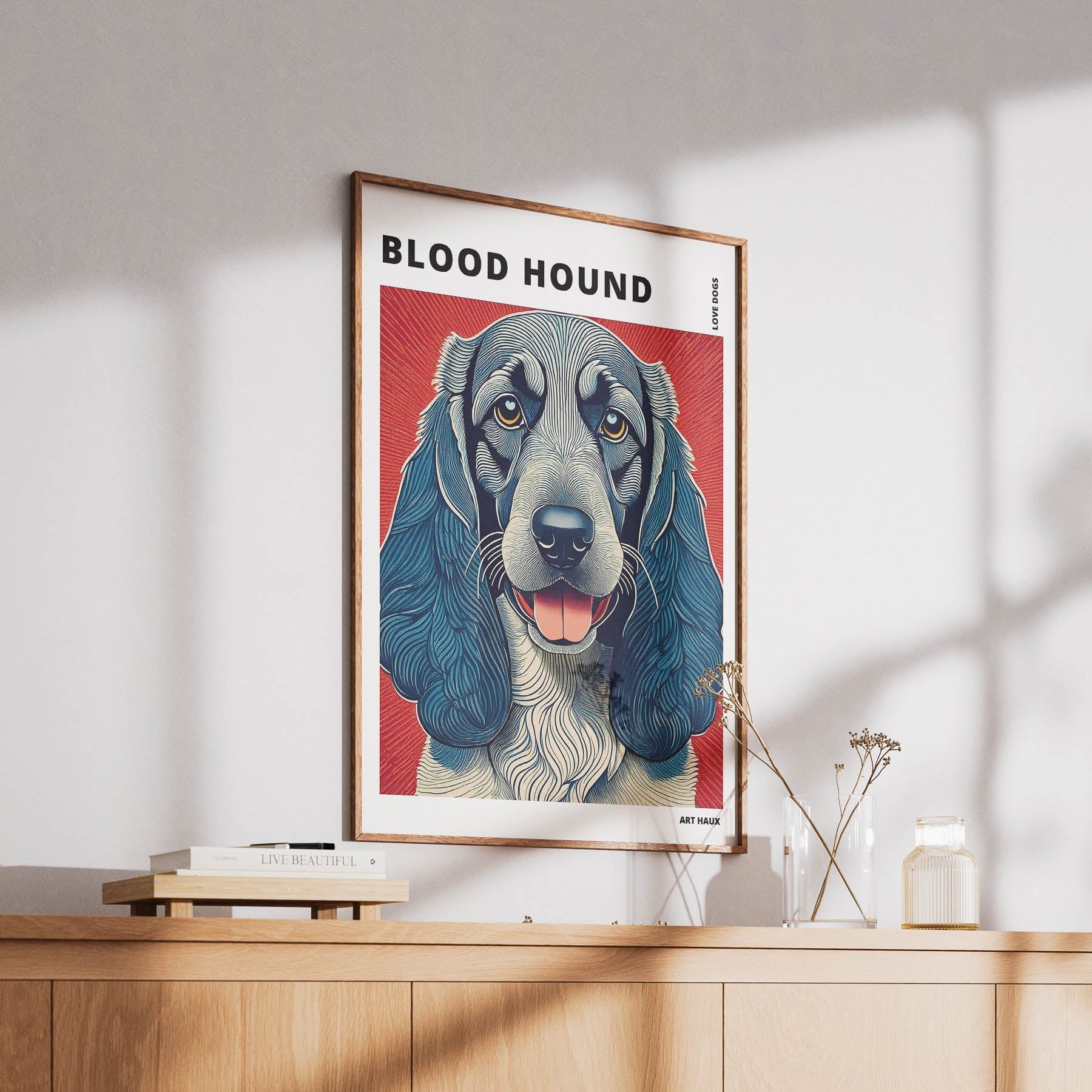 Bloodhound Hokusai Japanese Inspired Dog Series with Text image 5