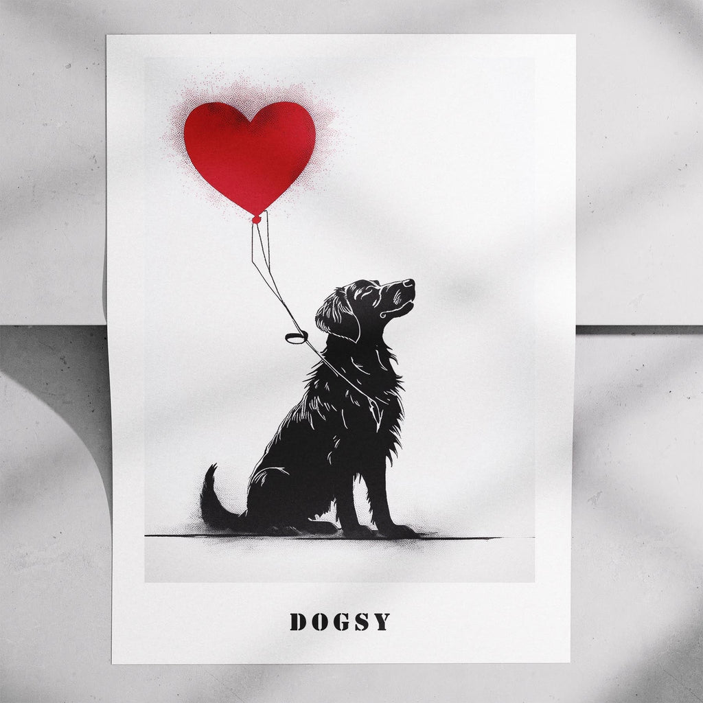 Golden Retriever DOGSY Series inspired by the Art of Banksy with text Dogsy image 7