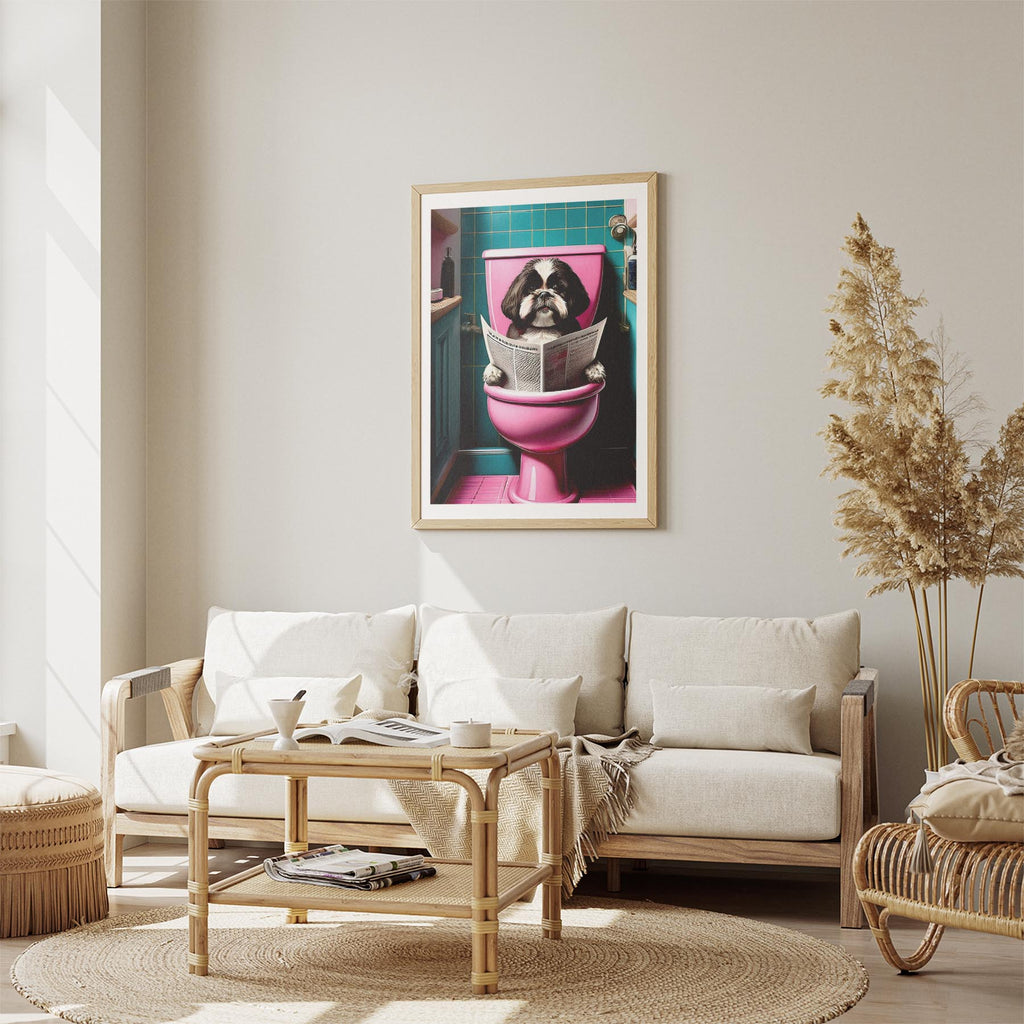 Shih Tzu Toilet Dogs PInk and Turquise image 2