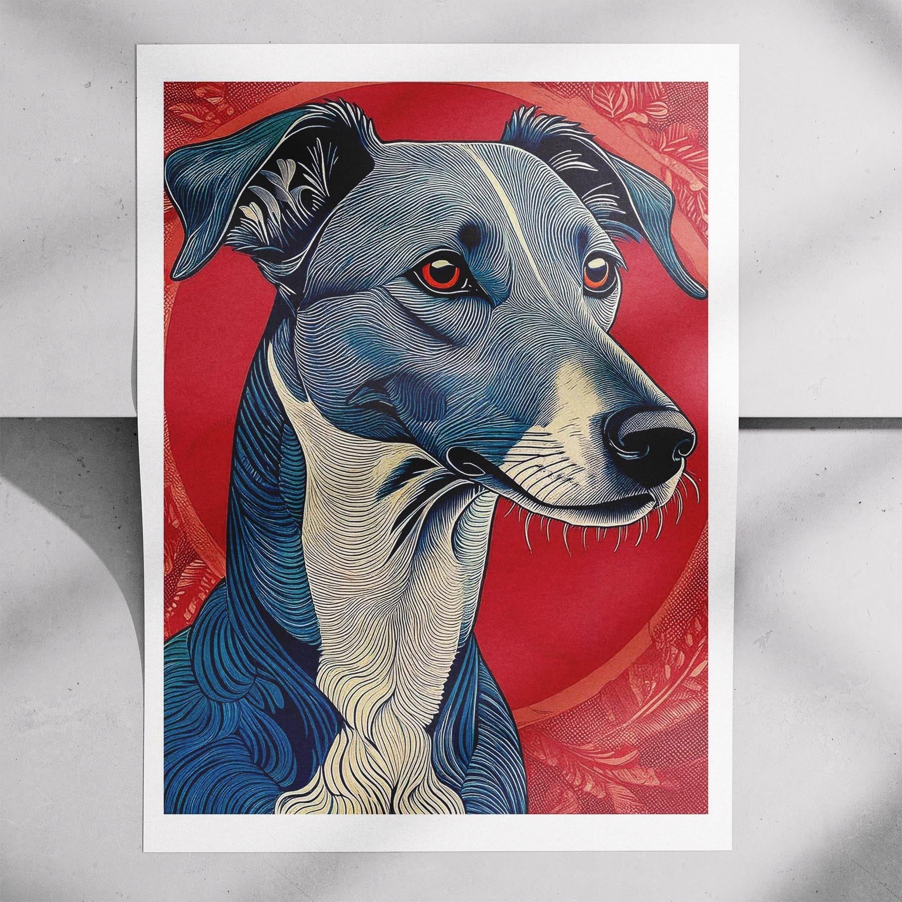 Greyhound Hokusai Japanese Inspired Dog Series 1 image 7