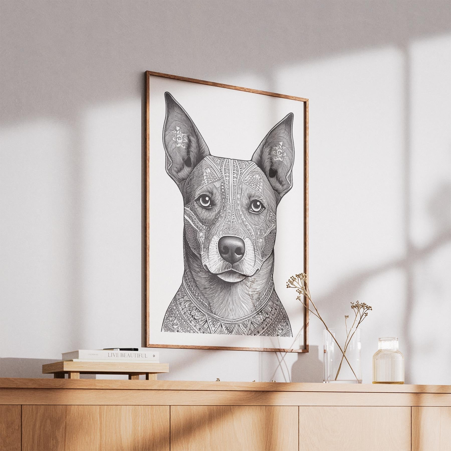 Kelpie Mandala Black and White Dog Series image 5