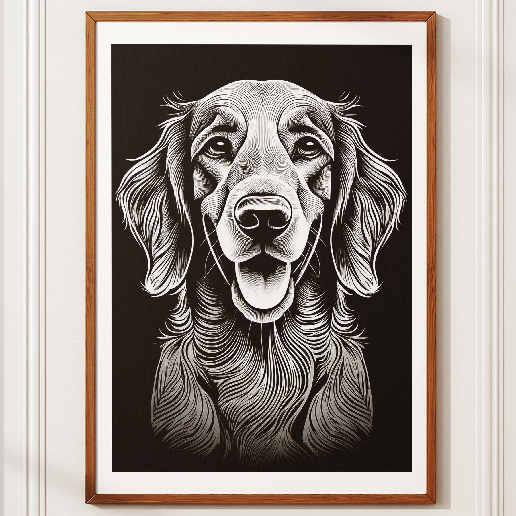 Irish Setter Line Dog Series in Black and White image 10
