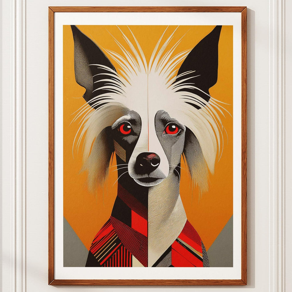 Chinese Crested Geometric Orange Series image 10
