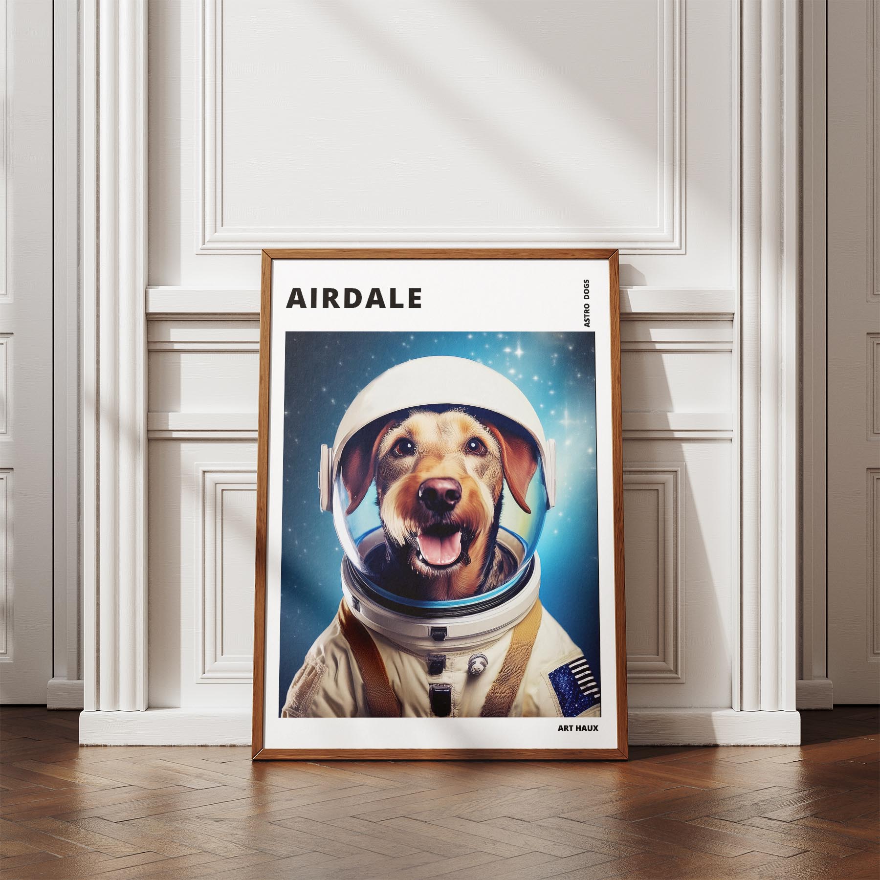 Airedale Astronaut Dog Series with Text Astro Dog image 4