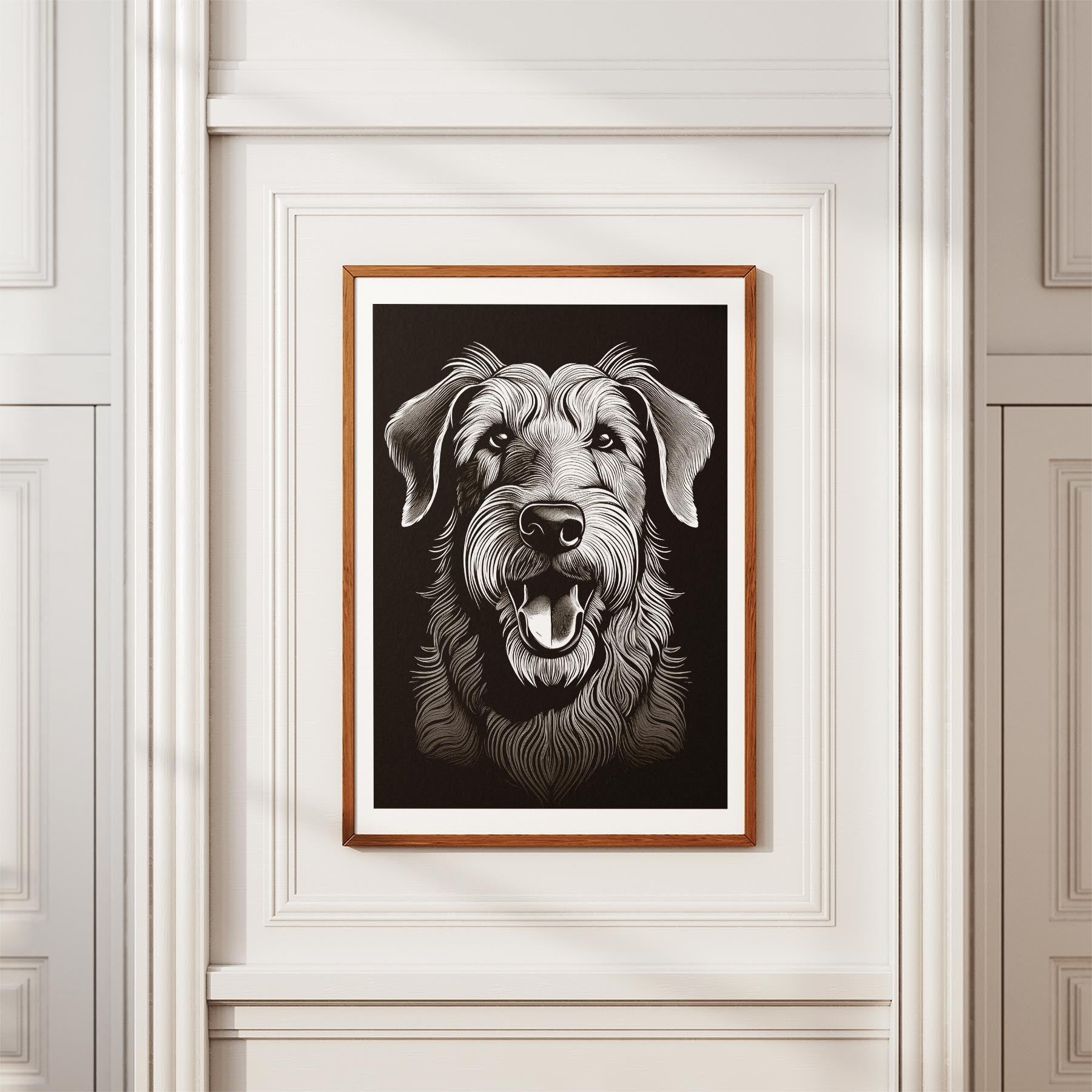Irish Wolfhound Line Dog Series in Black and White image 3