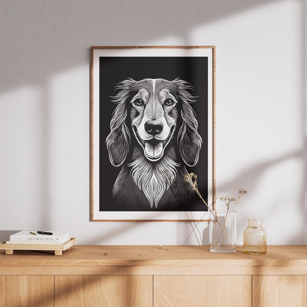 Afghan Line Dog Series in Black and White image 8