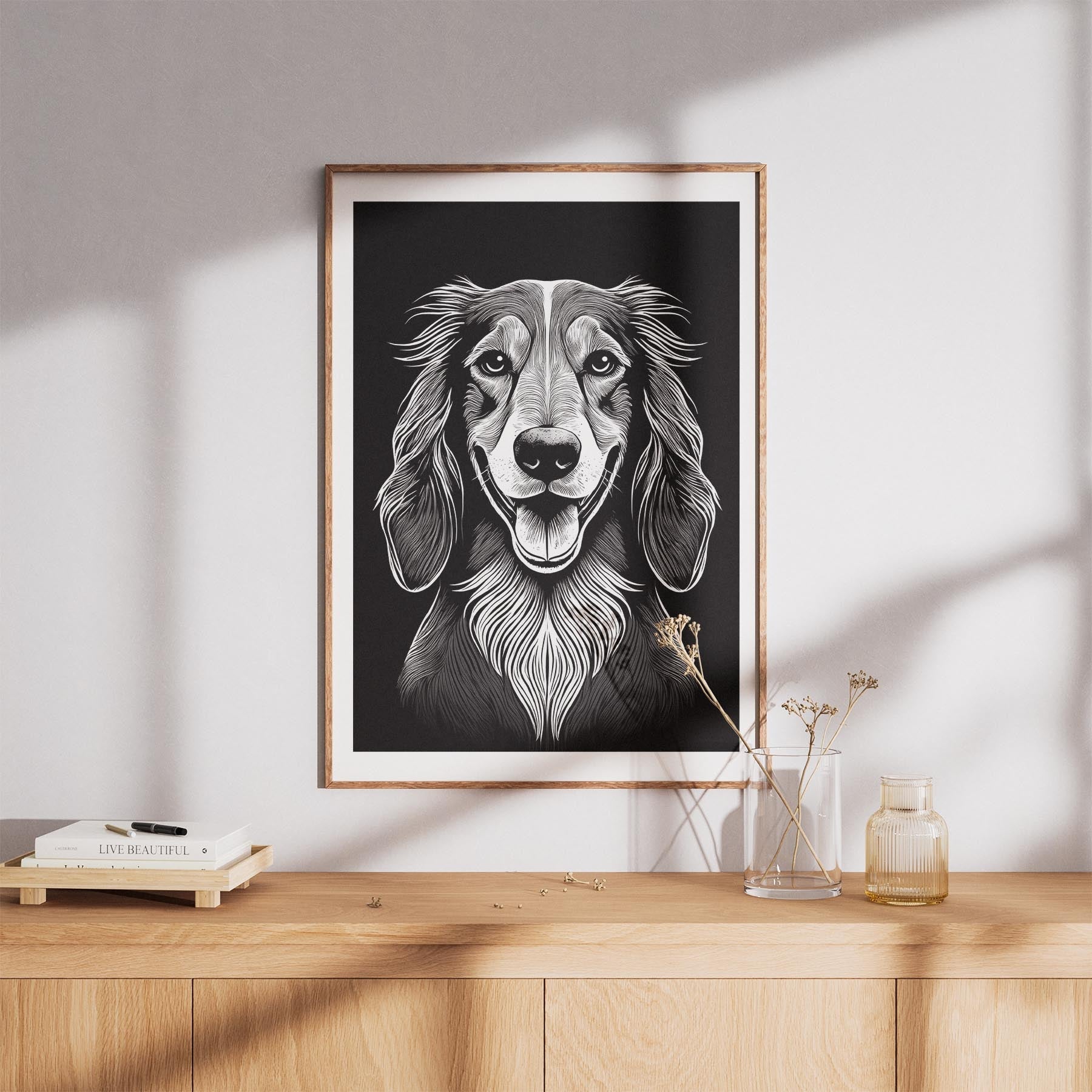 Afghan Line Dog Series in Black and White image 8