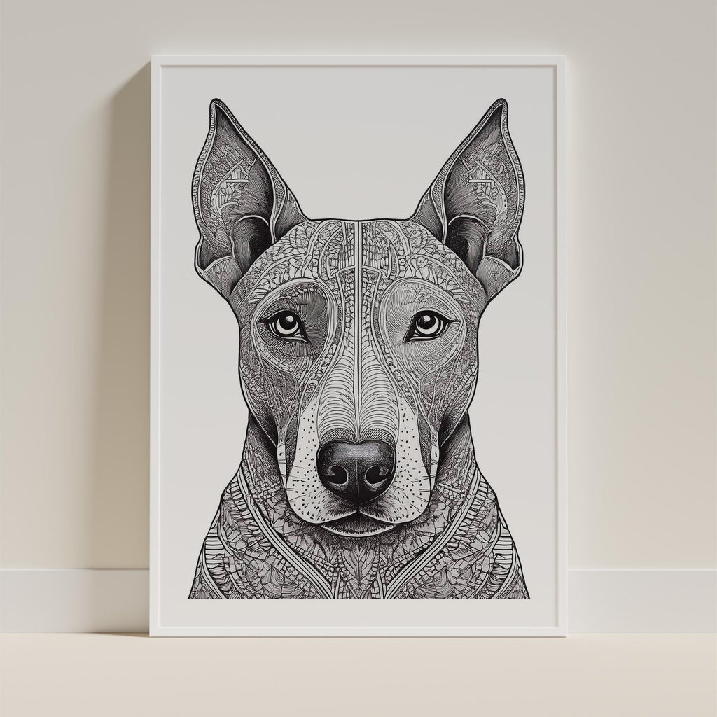 Bull Terrier Mandala Black and White Dog Series image 8