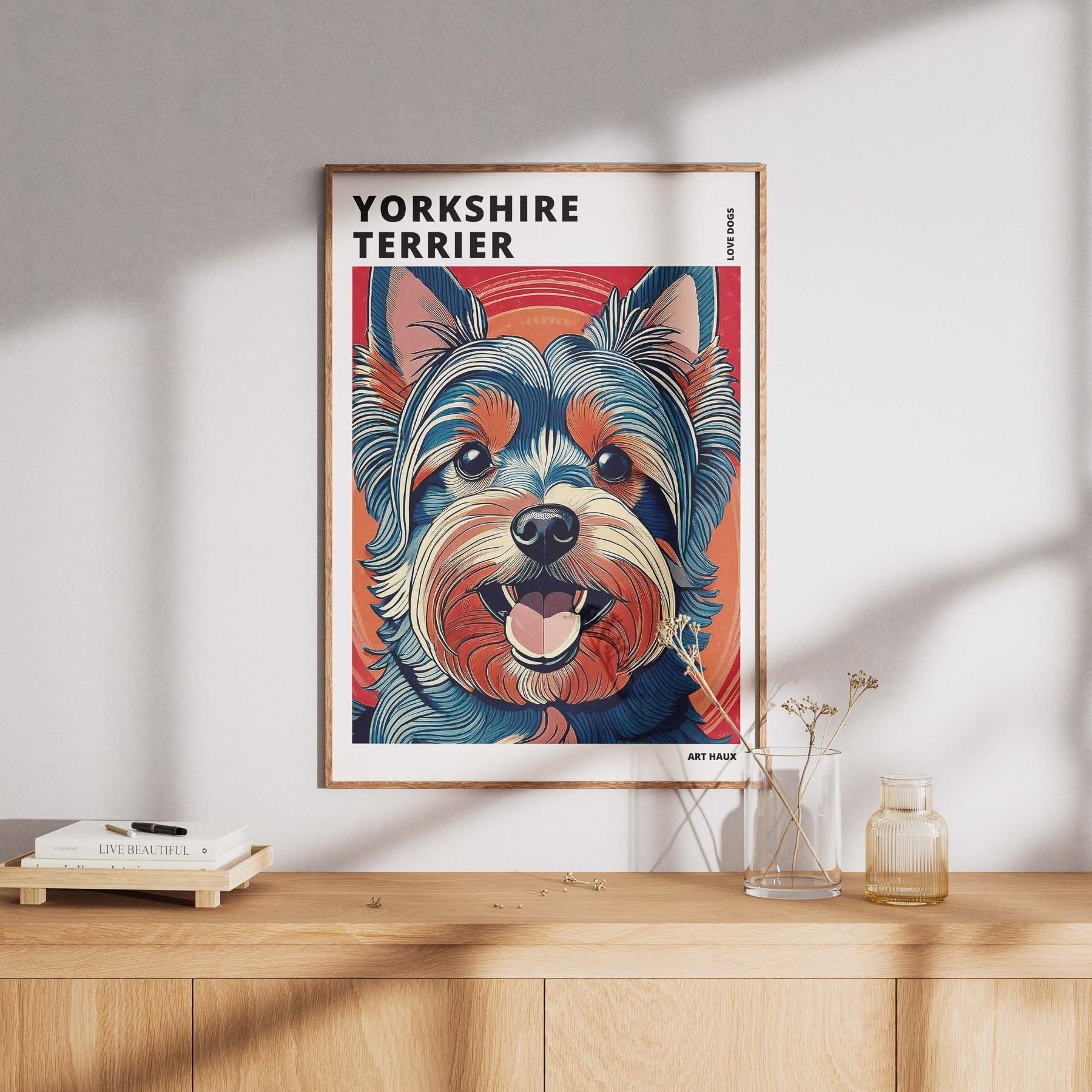 Yorkshire Terrier Hokusai Japanese Inspired Dog Series with Text image 7