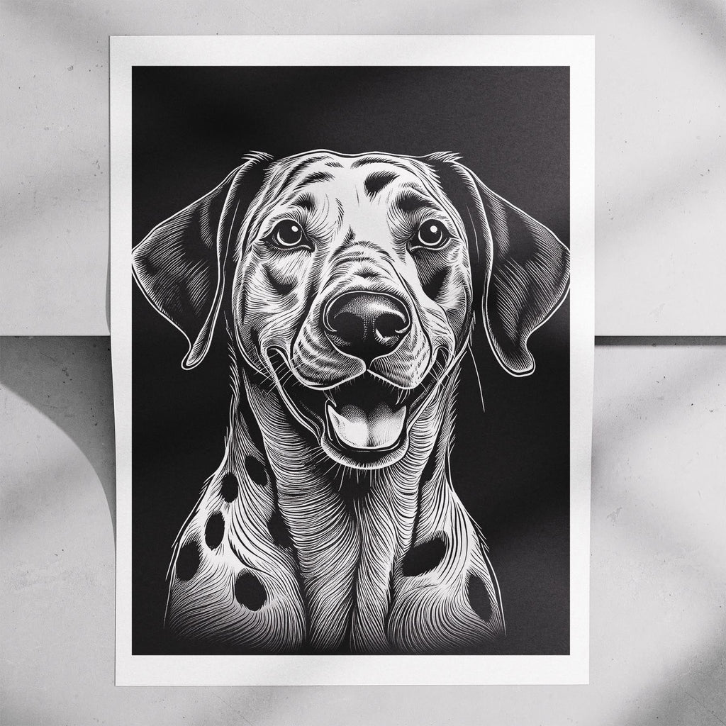 Dalmatian Line Dog Series in Black and White image 7