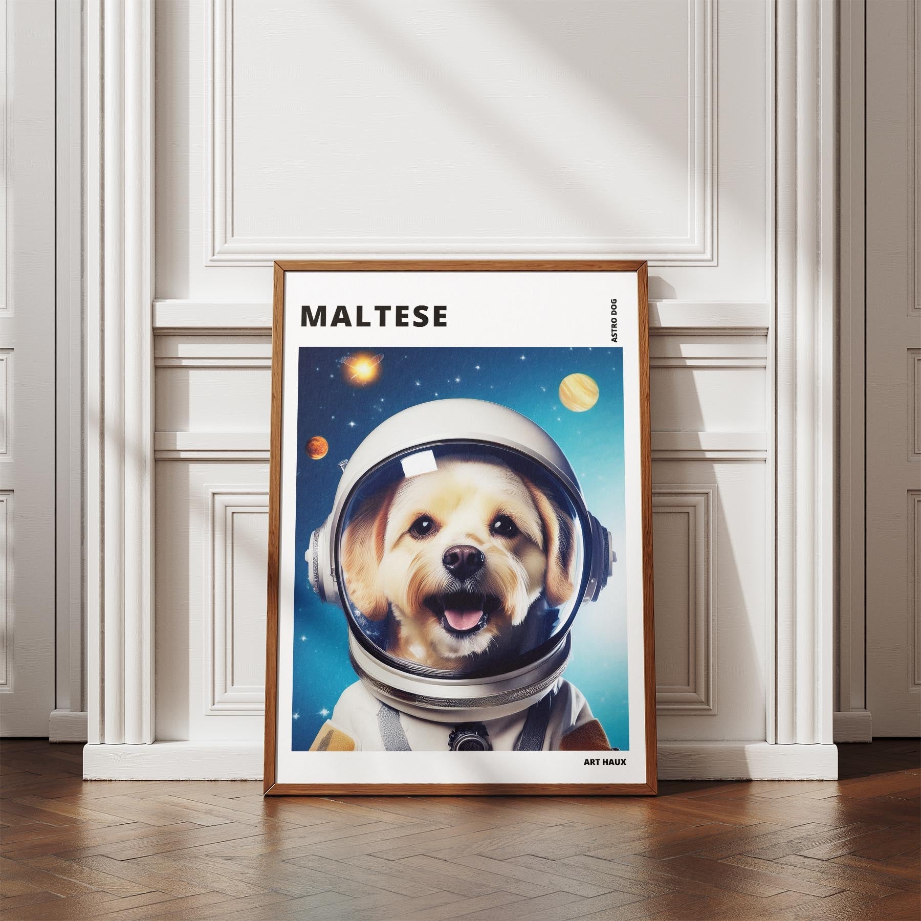 Maltese Astronaut Dog Series with Text Astro Dog image 4
