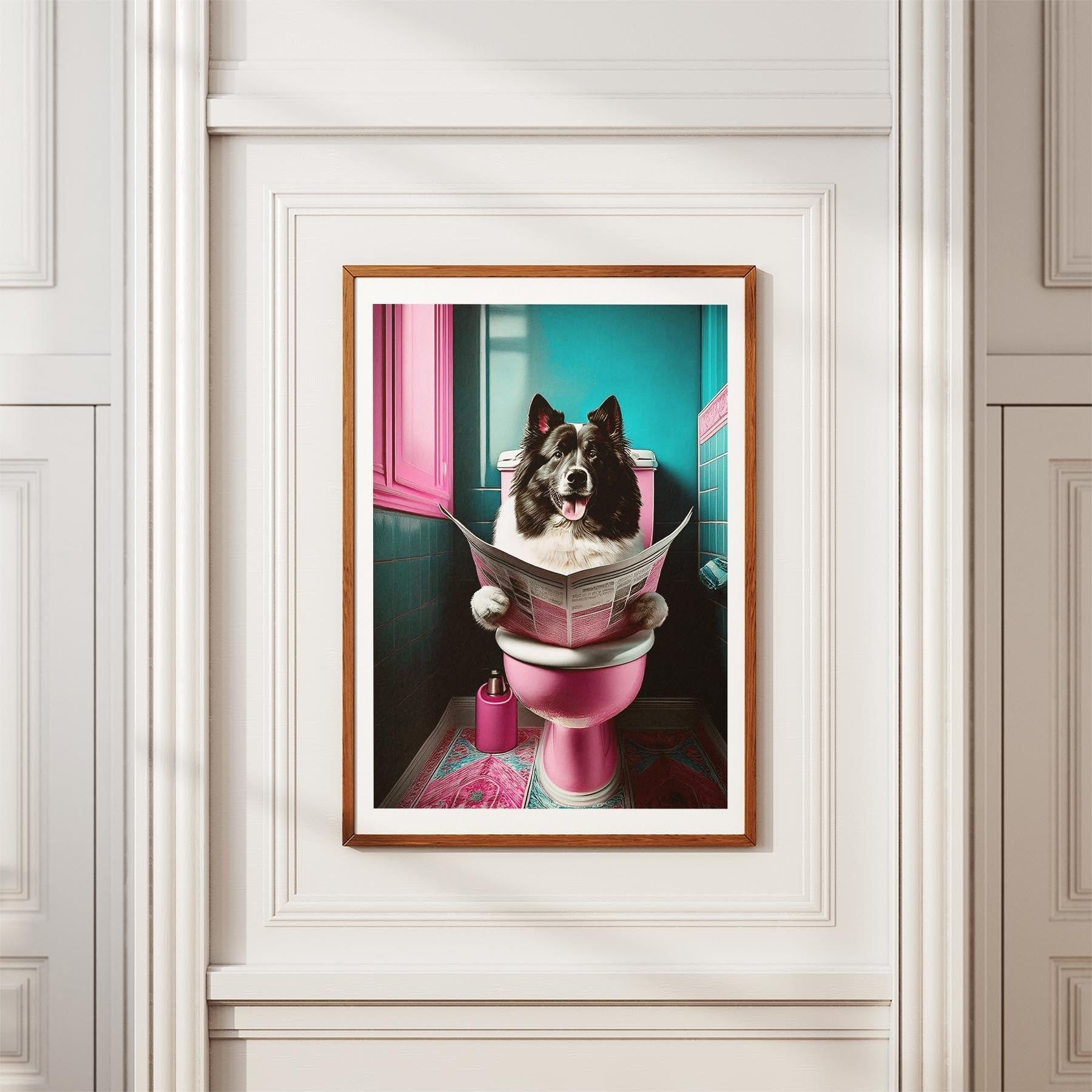 Samoyed Toilet Dogs PInk and Turquise image 3