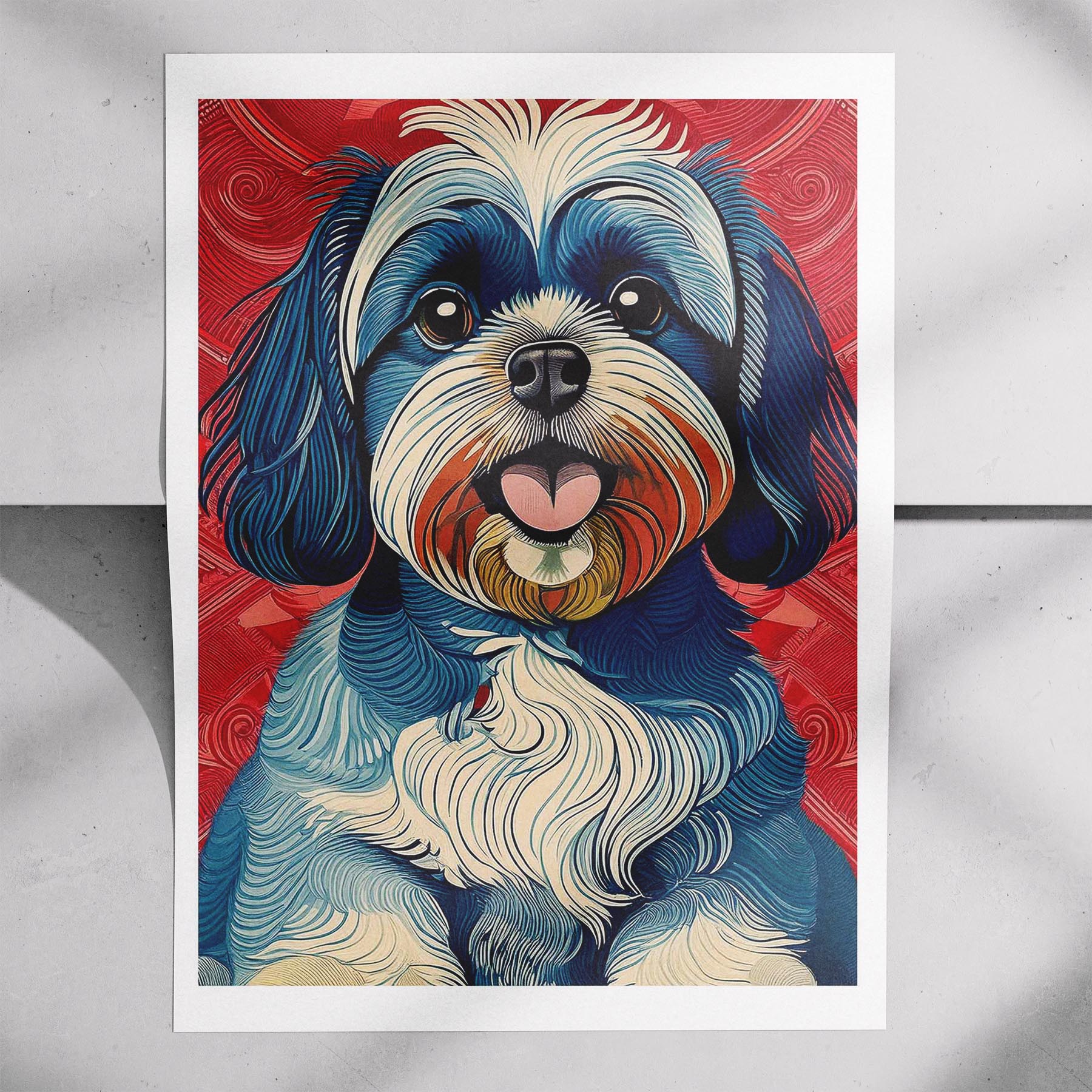 Shih Tzu Hokusai Japanese Inspired Dog Series 1 image 7