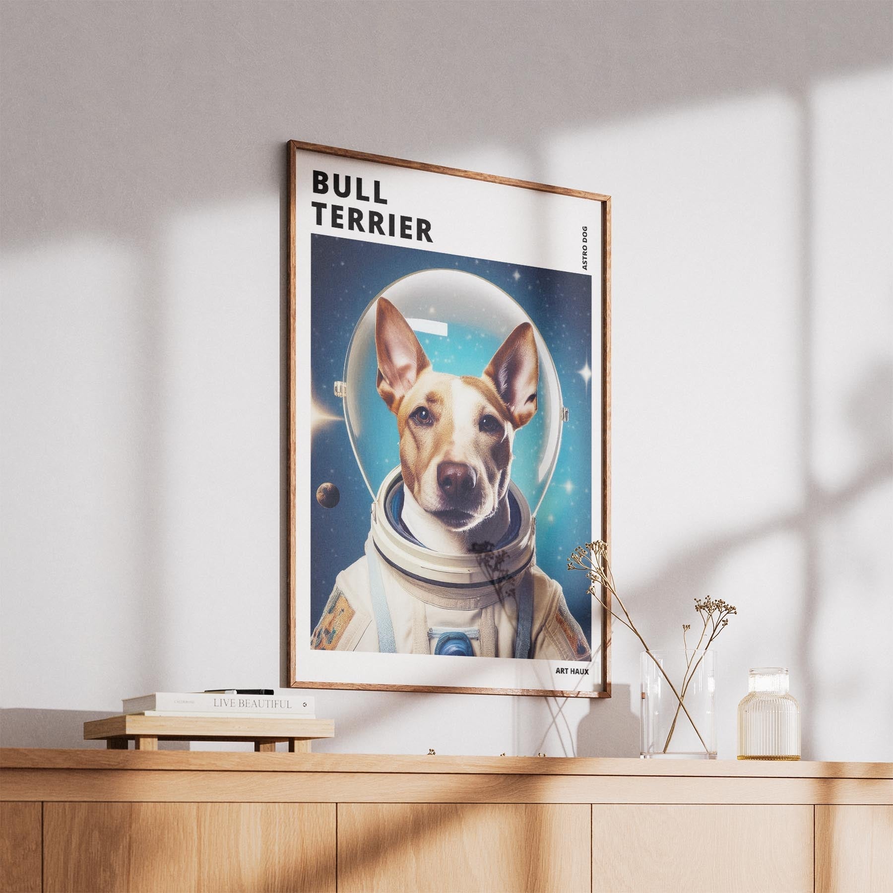 Bull Terrier Astronaut Dog Series with Text Astro Dog image 5