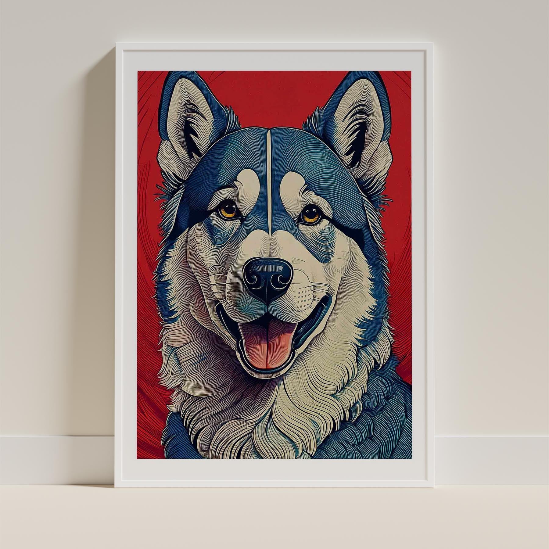Alaskan Malamute Hokusai Japanese Inspired Dog Series image 9