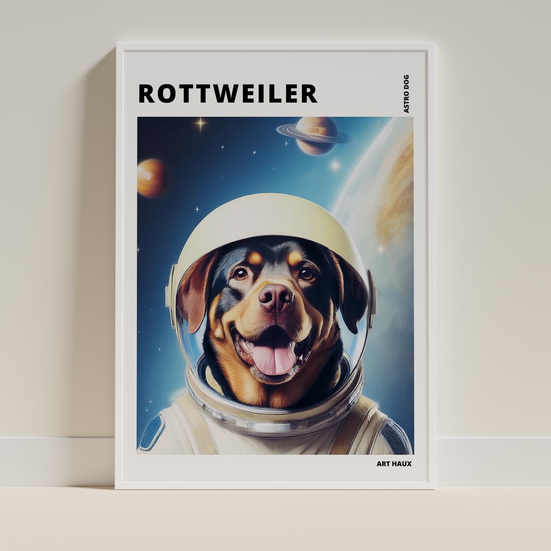 Rottweiler Astronaut Dog Series with Text Astro Dog image 9