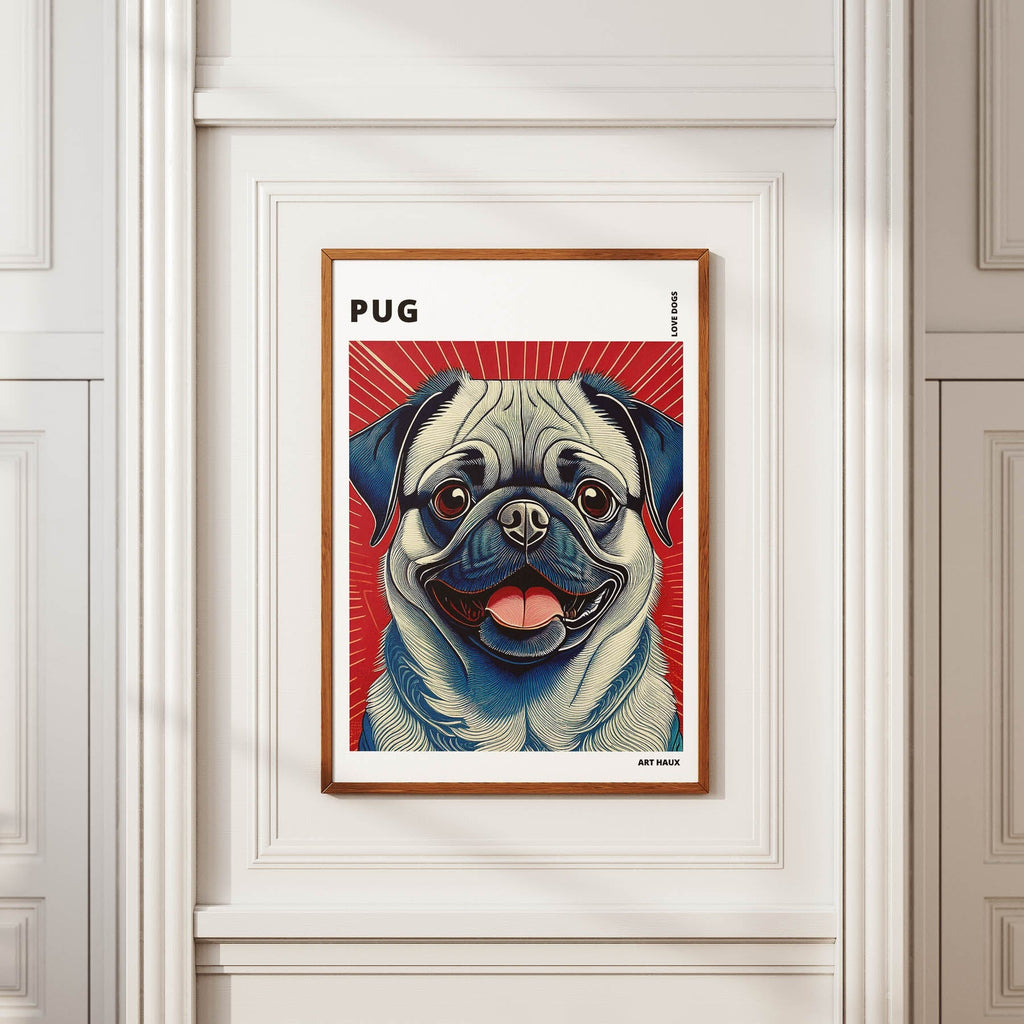 Pug Hokusai Japanese Inspired Dog Series with Text image 3