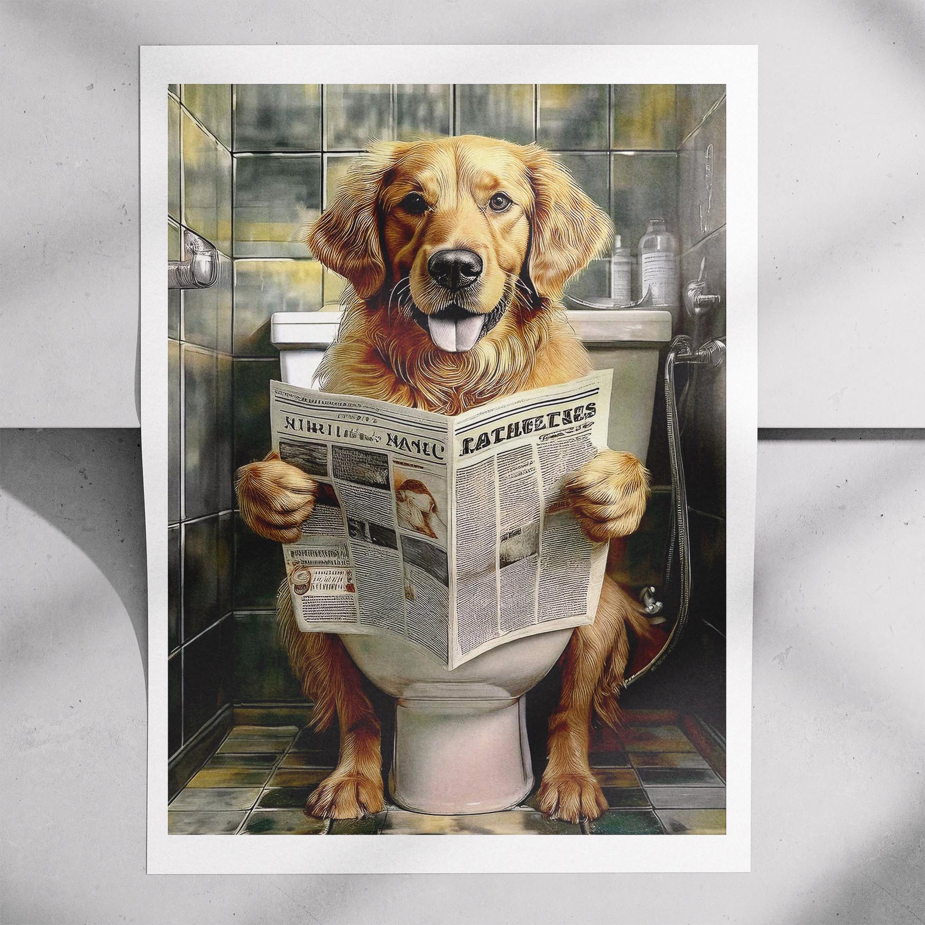 Golden Retriever Toilet Humour Dog Series 1 image 7