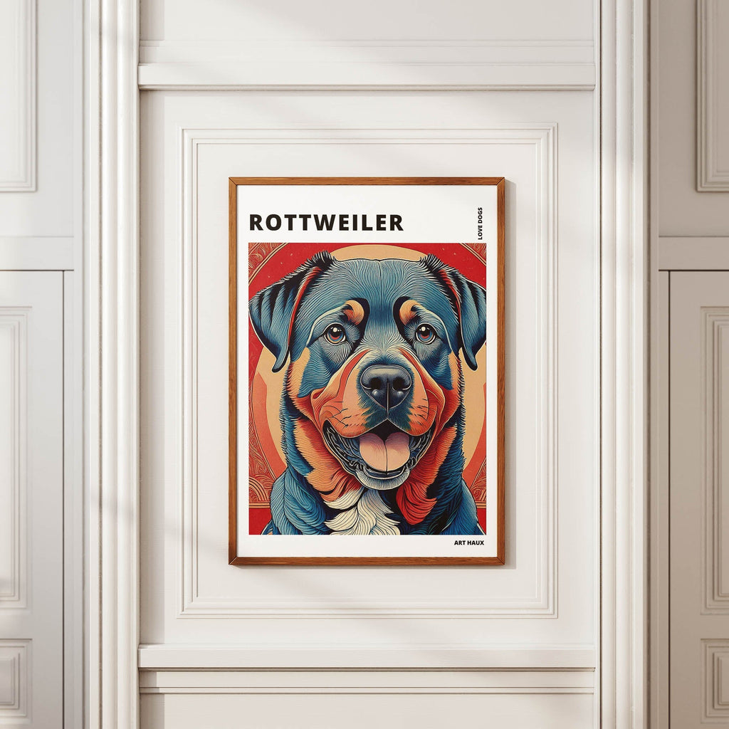 Rottweiler Hokusai Japanese Inspired Dog Series with Text image 3