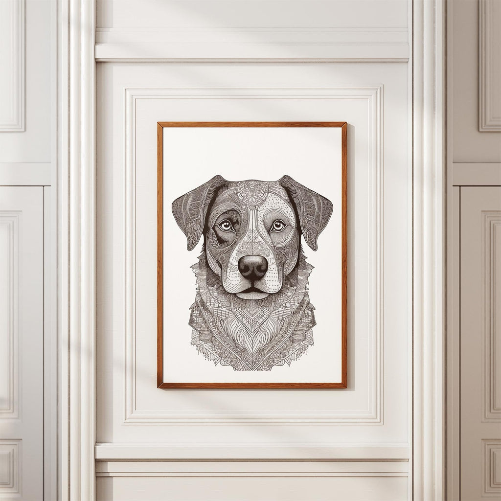 Border Collie Mandala Black and White Dog Series image 3